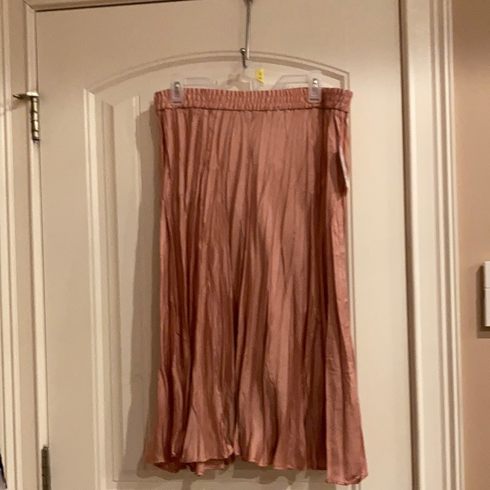 Nice long rose pleated skirt size large!